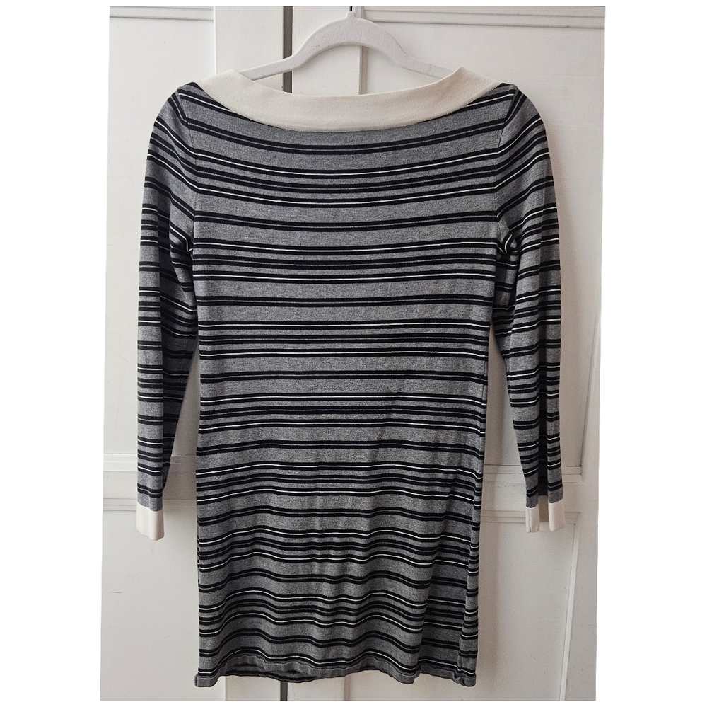 Chanel Striped Gray and Black Dress 34 - Picture 6 of 9